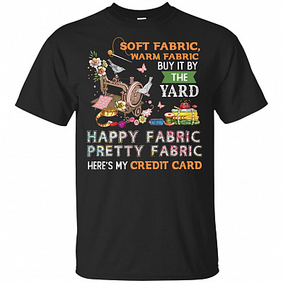Soft Fabric Warm Fabric Buy It By The Yard Here's My Credit-Card T-shirt - V-neck