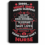 Night Shift Nurse Sleeping Do Not Knock Or Ring Doorbell Sincerely Framed Canvas Prints - Unframed Poster