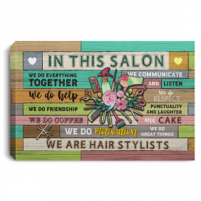 In This Salon We Do Everything Together Gallery Wrapped Framed Canvas Prints - Unframed Poster