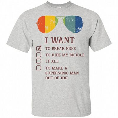 Freddie Want To Break Free To Ride My Bicycle Supersonic Man T-shirt - V-neck