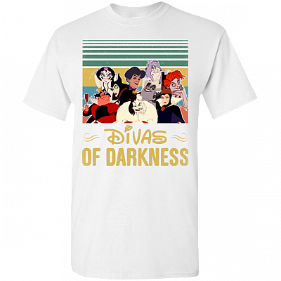 Funny Halloween Witches Divas Of Darkness Villains Ladies T-Shirt