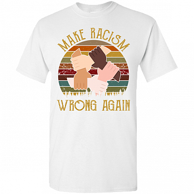 Make Racism Wrong Again Anti-Trump 86 45 T-Shirt | Anti Hate Impeach Trump Protest Tee