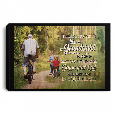 There's Nothing Like A Grandchild To Put A Smile Gallery Wrapped Framed Canvas Prints - Unframed Poster