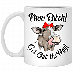 Moo Bitch Get Out The Hay Ceramic Coffee Mug - Beer Stein - Water Bottle - Color Changing Mug