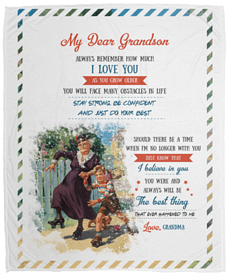 My Dear Grandson Always Remember How Much I Love You Fleece Blanket - Premium Sherpa Blanket - Woven Blanket