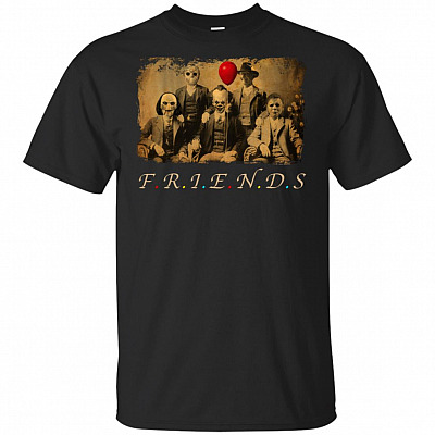 Fr-iends Horror Five Characters Squad - Funny Halloween Movie T-shirt