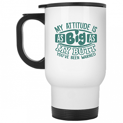 14 oz. White Travel Mug