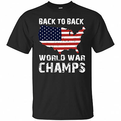 Back to Back World War Champs American Flag T-Shirt