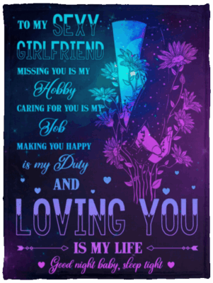 To My Sexy Girlfriend Fleece Blanket - Premium Sherpa Blanket - Woven Blanket
