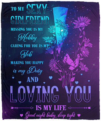 Alternative view of To My Sexy Girlfriend Fleece Blanket - Premium Sherpa Blanket - Woven Blanket