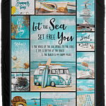 Let The Sea Set You Free Fleece Blanket - Premium Sherpa Blanket