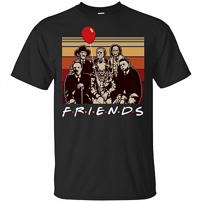 Best Friends In Halloween Michael Horror Jason Penny Creepy Evil Halloween Clown Squad T-Shirt V-neck