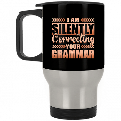 14 oz. Silver Travel Mug