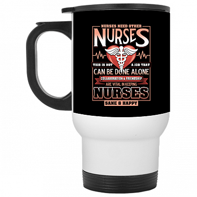 14 oz. White Travel Mug