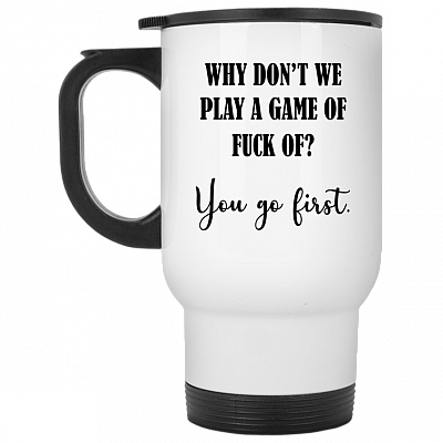 14 oz. White Travel Mug