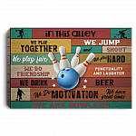 In This Alley We Play-Together Gallery Wrapped Framed Canvas Prints - Unframed Poster - Home Decor Wall Art