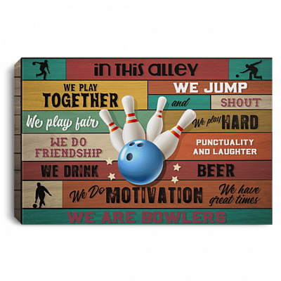 In This Alley We Play-Together Gallery Wrapped Framed Canvas Prints - Unframed Poster - Home Decor Wall Art