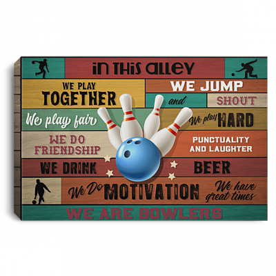 In This Alley We Play-Together Gallery Wrapped Framed Canvas Prints - Unframed Poster - Home Decor Wall Art