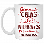 God Made Cnas So Nurses Could Have Heroes Too Ceramic Coffee Mug - Beer Stein -Water Bottle