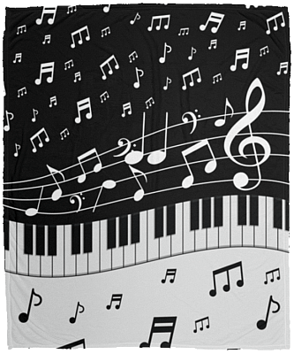 Funny Music Notes Fleece Blanket - Premium Sherpa Blanket
