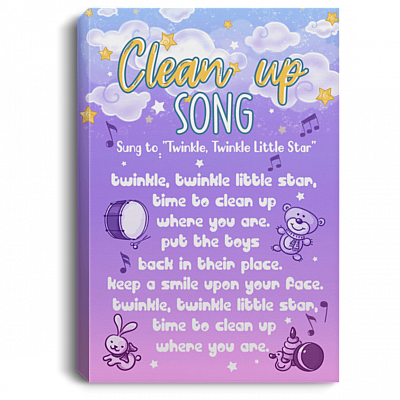 Clean-Up Twinkle Little Stars Song Nursery Framed Canvas - Unframed Poster
