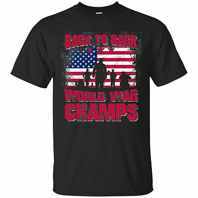 Back to Back World War Champs American Flag T-Shirt