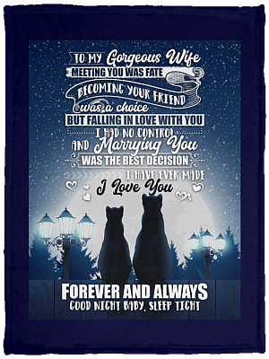 To My Gorgeous Wife Meeting You Was Fate Fleece Blanket - Premium Sherpa Blanket - Woven Blanket