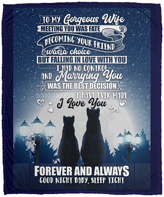 Alternative view of To My Gorgeous Wife Meeting You Was Fate Fleece Blanket - Premium Sherpa Blanket - Woven Blanket
