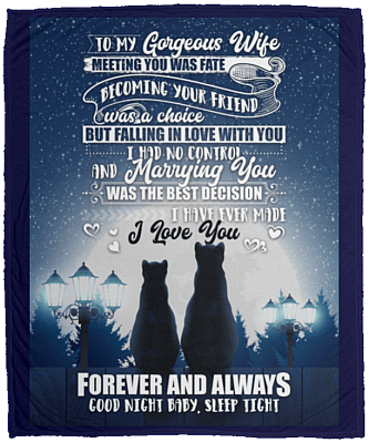 Alternative view of To My Gorgeous Wife Meeting You Was Fate Fleece Blanket - Premium Sherpa Blanket - Woven Blanket