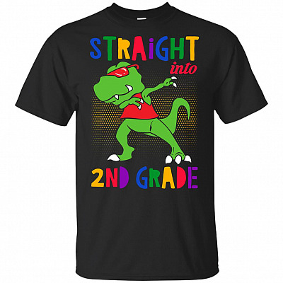 Straight Into 2nd Grade Dabbing T Rex T-Shirt For Kids