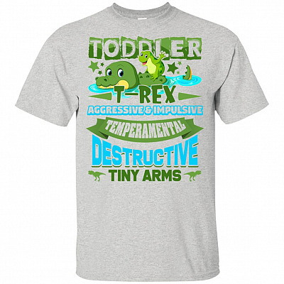 Toddler T-rex Aggressive and Impulsive Temperamental Destructive Tiny Arms Youth T-Shirt for Kids