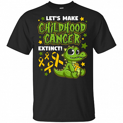 Let's Make Childhood Cancer Extinct T-Shirt - Cute Dinosaur Gift Shirt