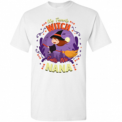 Funny Halloween My Favorite Witch Calls Me Nana T-Shirt | Happy Grandmother's Birthday Gifts Tee