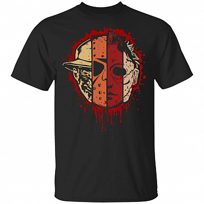 Scary Face Halloween Michael Horror Jason Penny Creepy Evil Halloween Clown Squad T-Shirt V-neck