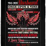 To My Husband Once Upon a Time I Became Yours Fleece Blanket - Premium Sherpa Blanket