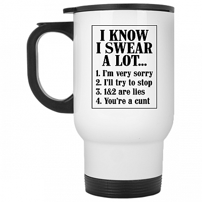14 oz. White Travel Mug