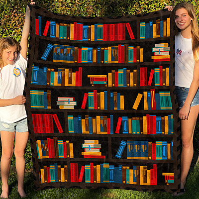 Alternative view of Booksheves Fleece Blanket - Premium Sherpa Blanket - Woven Blanket