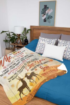 Alternative view of To My Wife Once Upon A Time God Blessed The Broken Road Fleece Blanket - Premium Sherpa Blanket