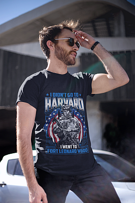 Alternative view of I Didn't Go To Harvard I Went To Fort Leonard Wood T-Shirt - Veteran Shirt