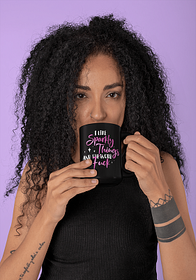 Alternative view of I Like Sparkly Things and The Word Fuck Ceramic Coffee Mug - Water Bottle