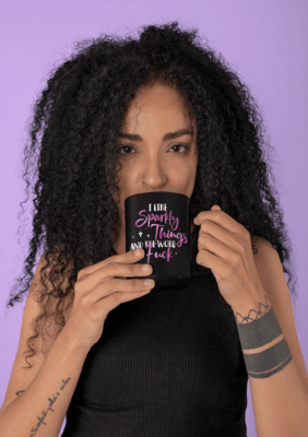 Alternative view of I Like Sparkly Things and The Word Fuck Ceramic Coffee Mug - Water Bottle