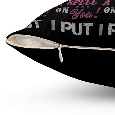 Alternative view of I Put Spell On You Mary Hocus Pocus Throw Pillow - Decorative Pillow - Indoor Outdoor Cushion