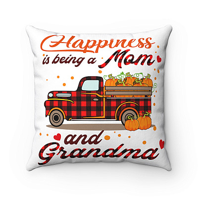 Happiness Is Being a Mom Grandma Throw Pillow - Decorative Pillow - Indoor Outdoor Cushion - Sofa Home Decor