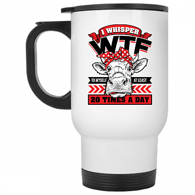 14 oz. White Travel Mug