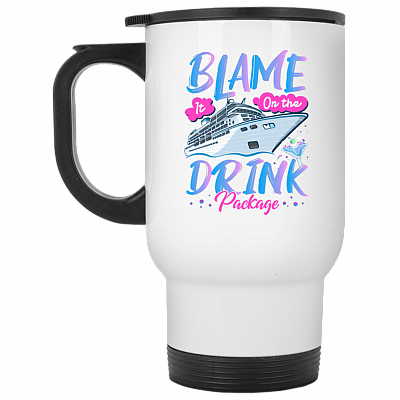 14 oz. White Travel Mug