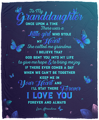 To My Granddaughter There Was a Little Girl Who Stole My Heart Fleece Blanket - Sherpa Blanket-Woven Blanket