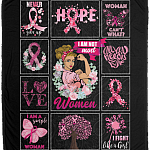I Am Not Most Women Breast Cancer Fleece Blanket - Premium Sherpa Blanket - Woven Blanket