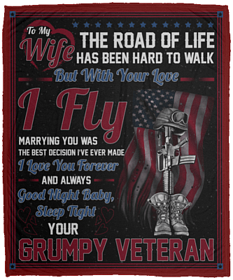 To My Wife The Road Of Life Has Been Hard To Walk But With You I Fly Fleece Blanket - Premium Sherpa Blanket