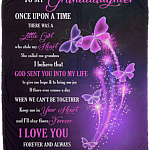 To My Granddaughter Once Upon A Time A Little Girl Who Stole My Heart Fleece Blanket-Premium Sherpa Blanket