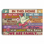 In This House We Talk with Our Hands Gallery Wrapped Framed Canvas Prints - Unframed Poster
